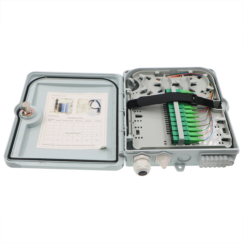 FCST02210 12 Ports Outdoor PC+ABS Fiber Drop Cable  Access Terminal Box For FTTX Access Systems Cable Installation