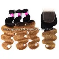 Two-Tone #8 Blonde Piano Mixed Ombre Color Hair Extensions Virgen Human Hair Frontal Highlight Paquetes De Tejido De Cabello
