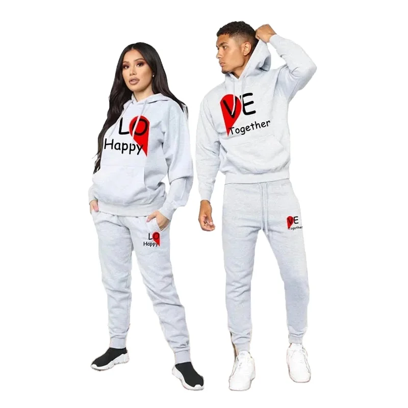 2024 Couples Hooded tracksuit Sportswear Outfit  2 Piece Sets Autumn And Winter Women Men Clothing best quality tracksuit
