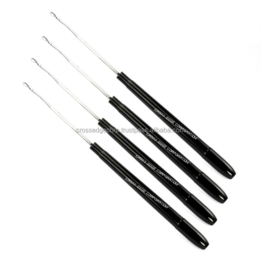 Wholesale Hair Extension Stainless Steel Smart Pulling Hook kit Feathers Crochet Extensions strong grip.