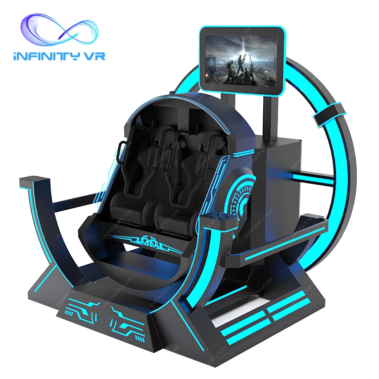 Indoor and Outdoor Carnival VR Business 2 Seats 360 Degree Virtual Reality Spinning Simulations Rides VR Roller Coaster