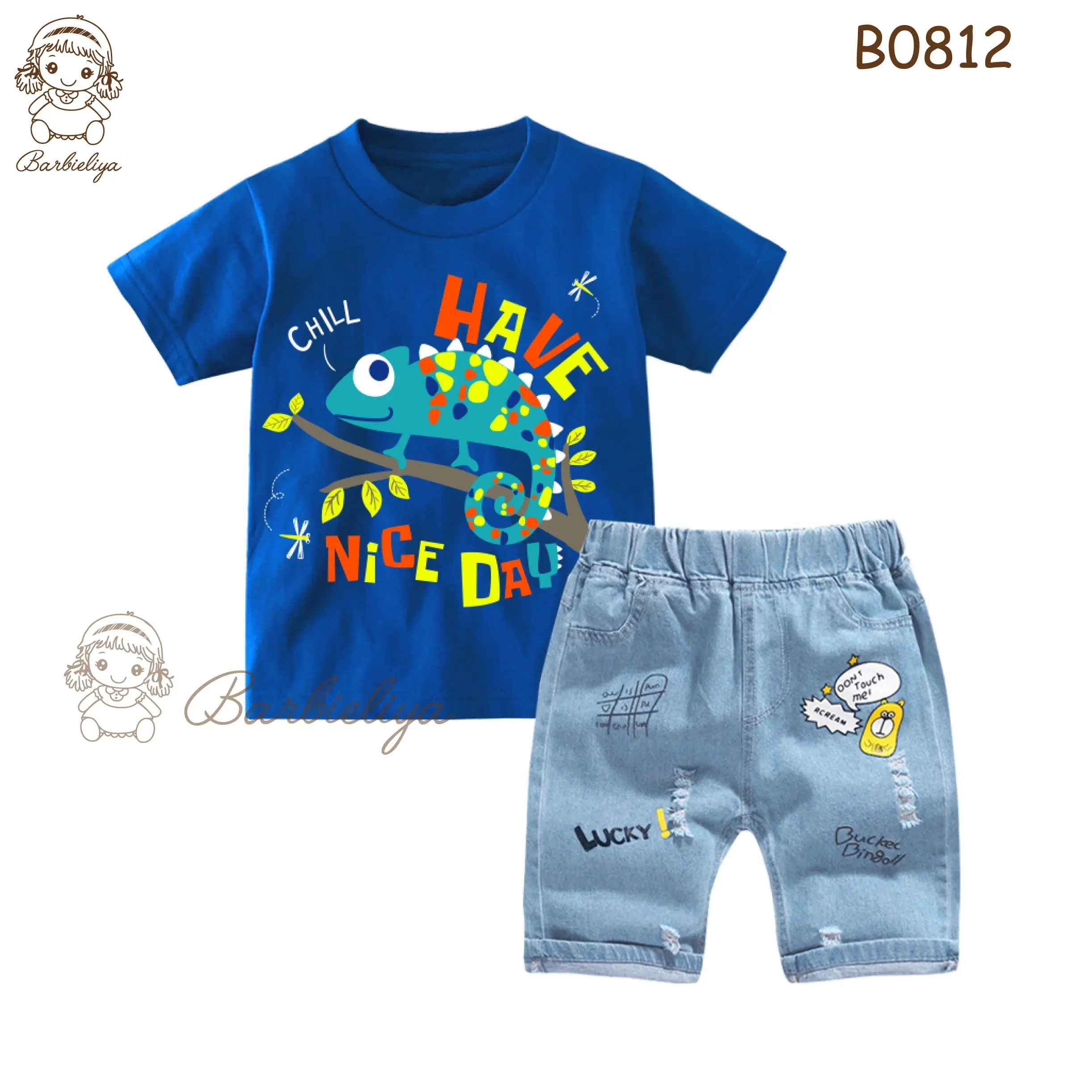 Barbieliya Boy 2 pieces top and pant kids denim set