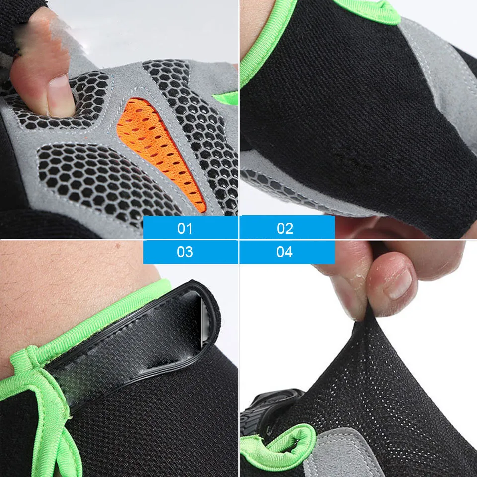 Cycling Gloves Half Finger Shockproof Breathable MTB Road Bicycle Glove Bike Equipment Men Women Motorcycle Gloves