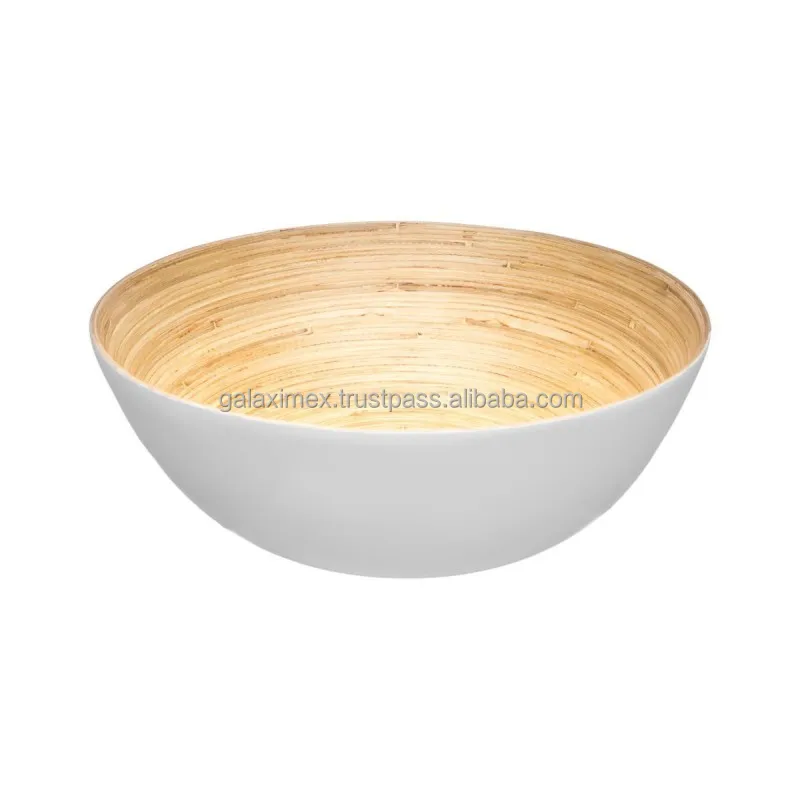 Hot New Eco-friendly Natural Fiber Bamboo Recycled Handmade 100% Natural Round Spun Bamboo Bowl Bamboo Dinner Sets