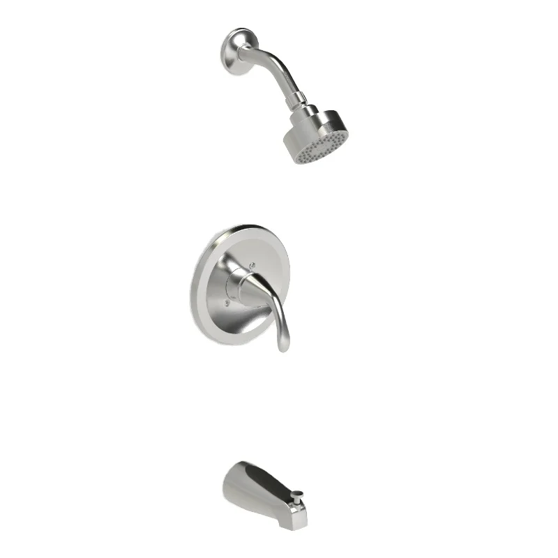 Manufacturer Well Made Pvd Satin Nickel In Wall Bath And Shower Faucet Shower Set