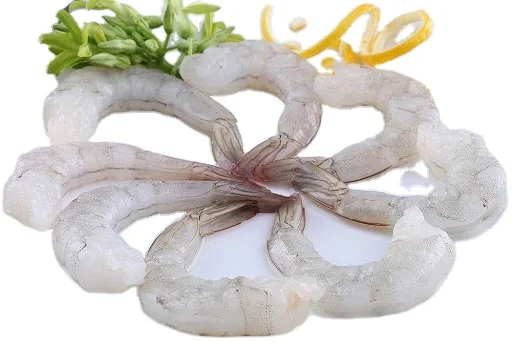 Raw white leg shrimp PDTO, peeled and deboned, size 16/20 with tail, made in Vietnam