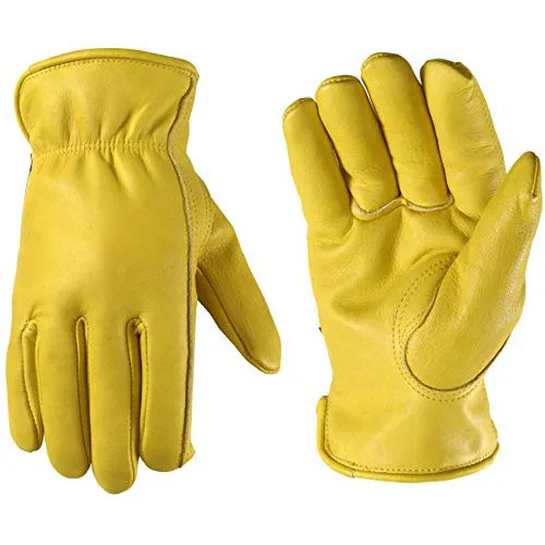 Soft and Long Wearing Cowhide Leather Driving Gloves Leather Cow Grain Safety Gardening Truck Driver Gloves Leather Safety Glove