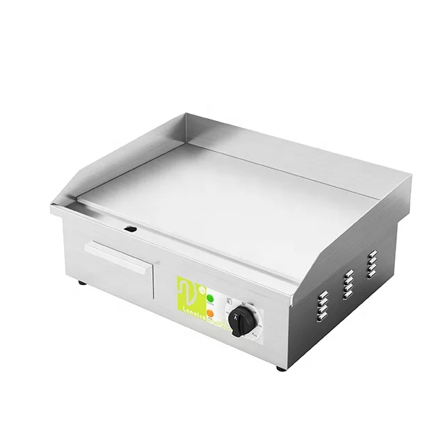 Professional Kitchen Electric Frying Hot Plate Griddle Grill Heavy Duty Cooking Machine With Oil Collection For Steak Fried Egg