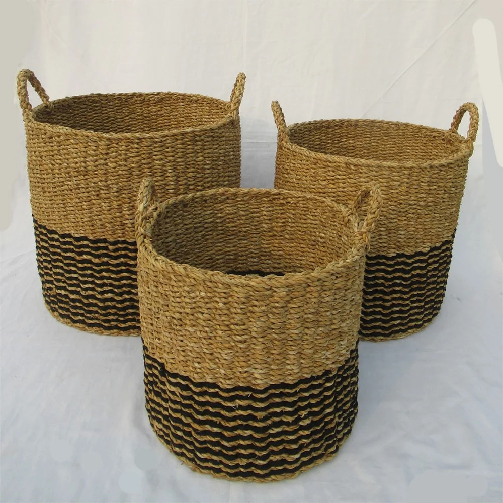 Best quality customized products of seagrass eco-friendly handmade Cheap Price Round Cylinder with Handle