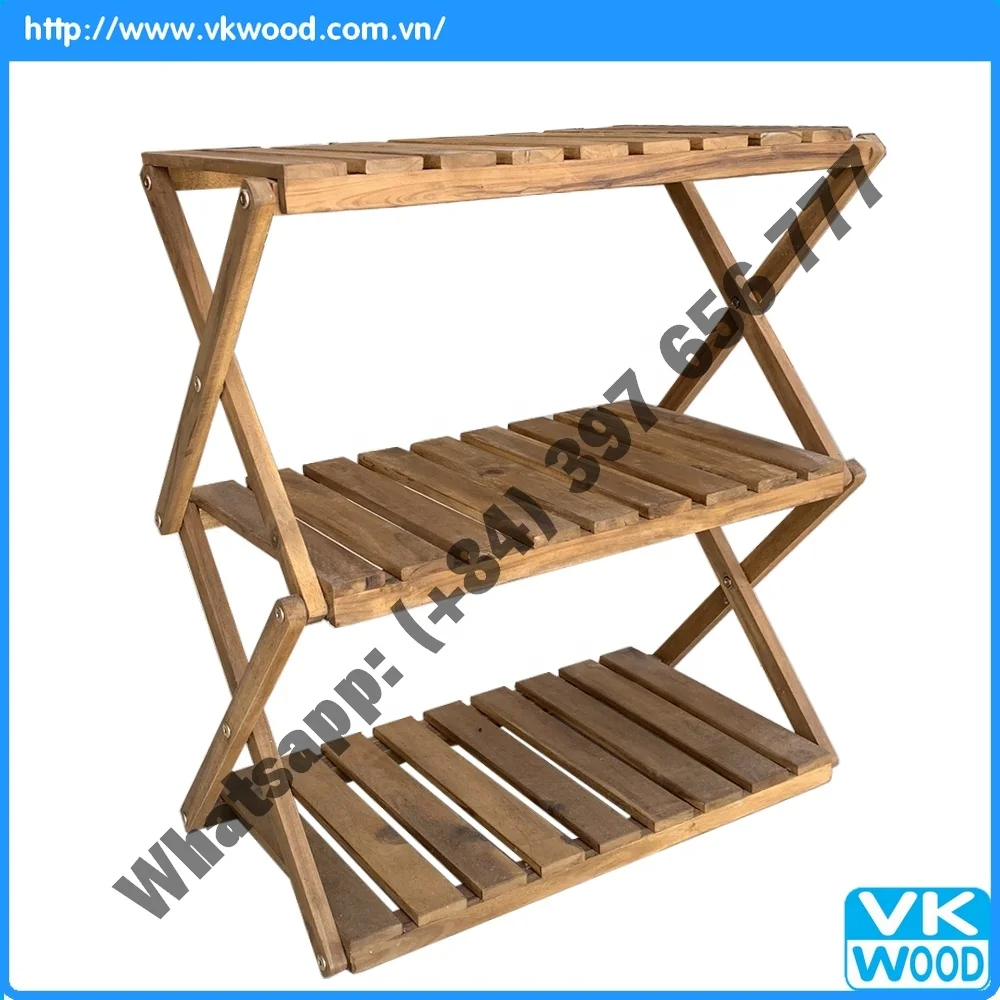 FOLDABLE ACACIA SHOE RACK - 2TIERS, 3 TIERS, 4 TIERS OR CUSTOMIZED SIZE - FSC VIETNAM