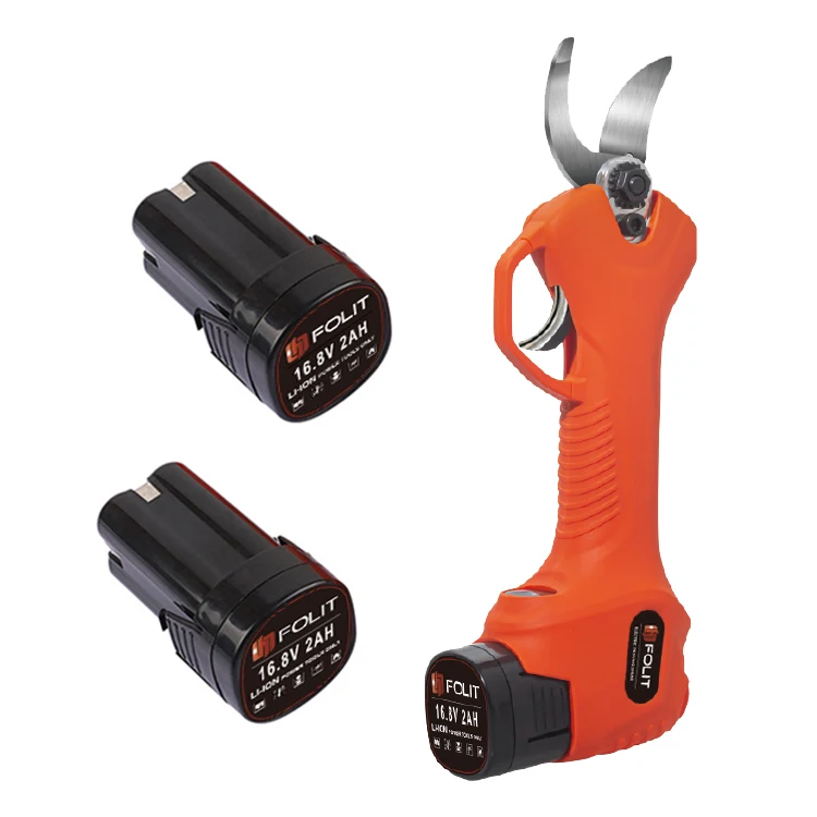 Professional grade 16.8V 2000mAh lithium battery powered 25mm diameter progressive cutting function electric pruning shear