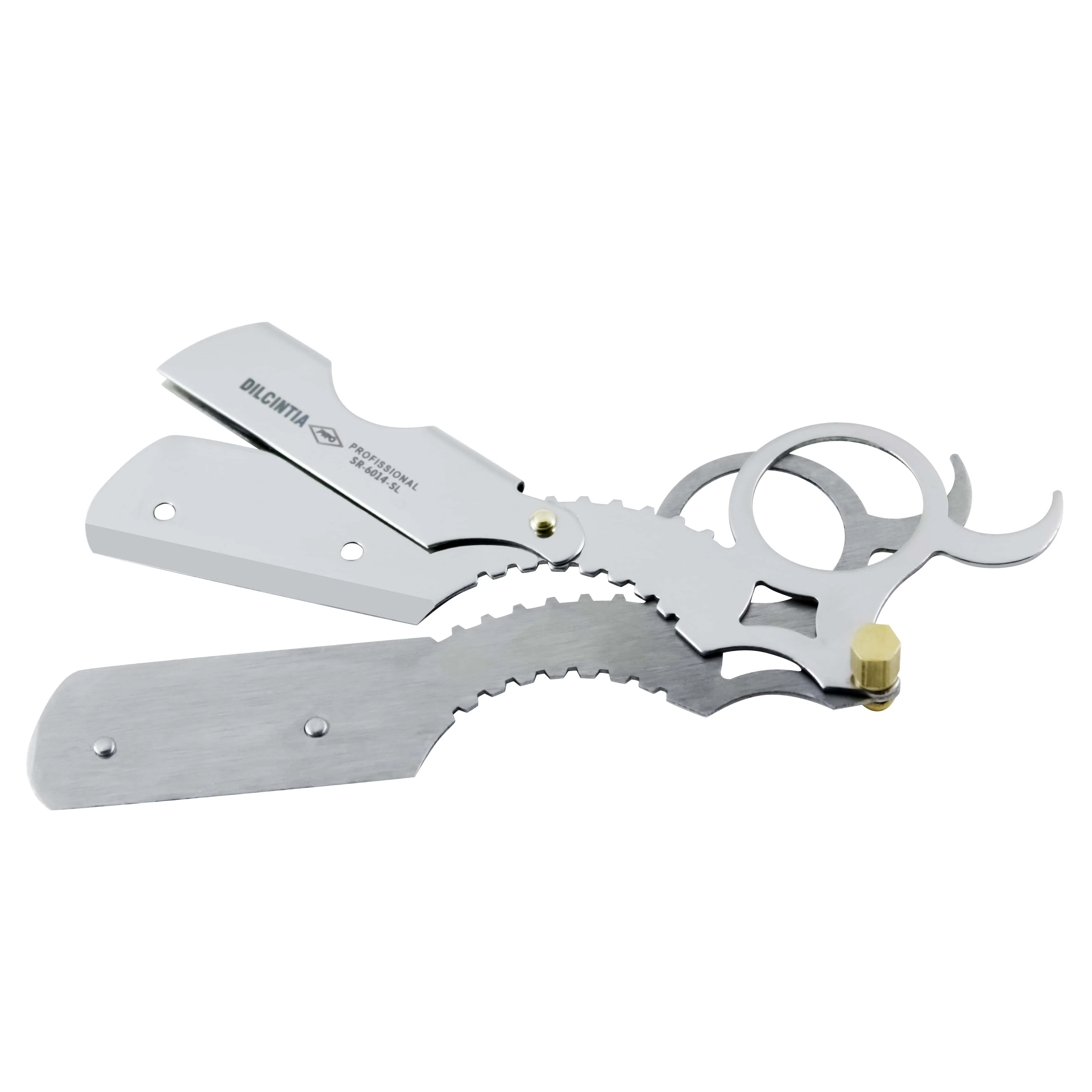 Professional Stainless Steel Black Color Thumb Straight Razor with Customized logo and Packing