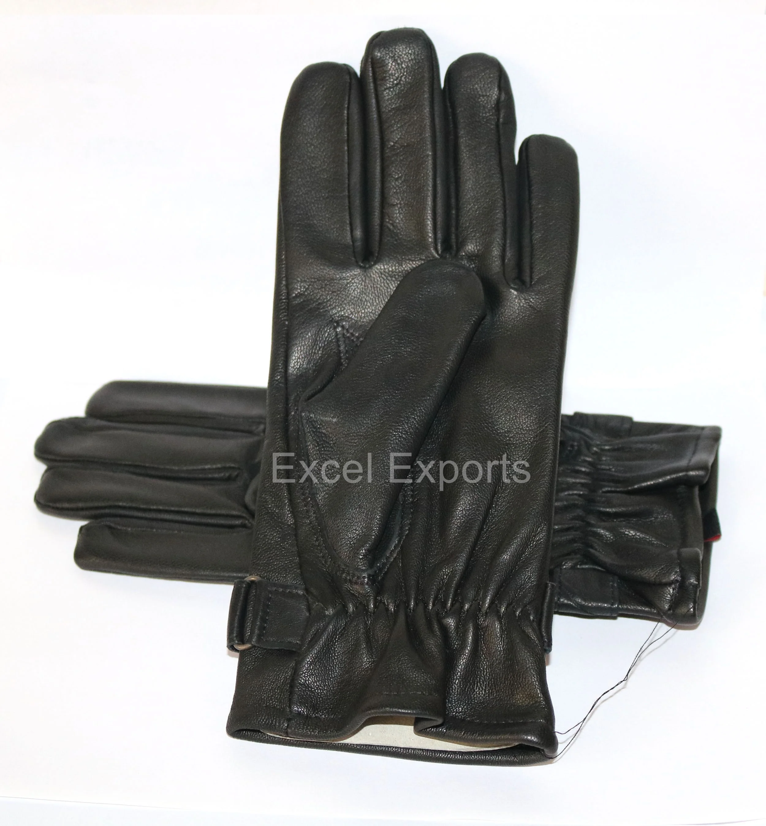 High quality heavy duty Men Leather hand Gloves - Black