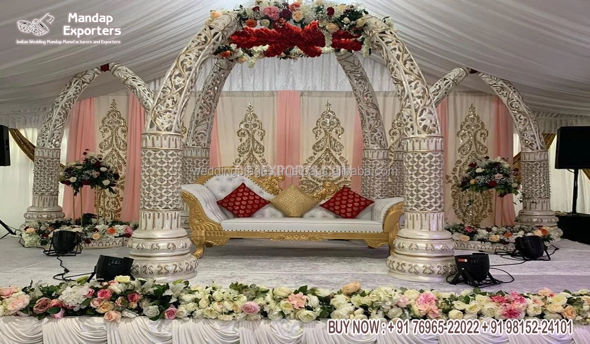 Королевский Золотой резной набор джодка Акбар мандап дворец Свадебные мандапы индийские свадебные имперские от производителей