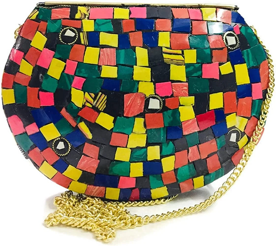 customized handcrafted  highly polished Beautiful  customized  mother of pearl fashion handbag  for  women  from India ,