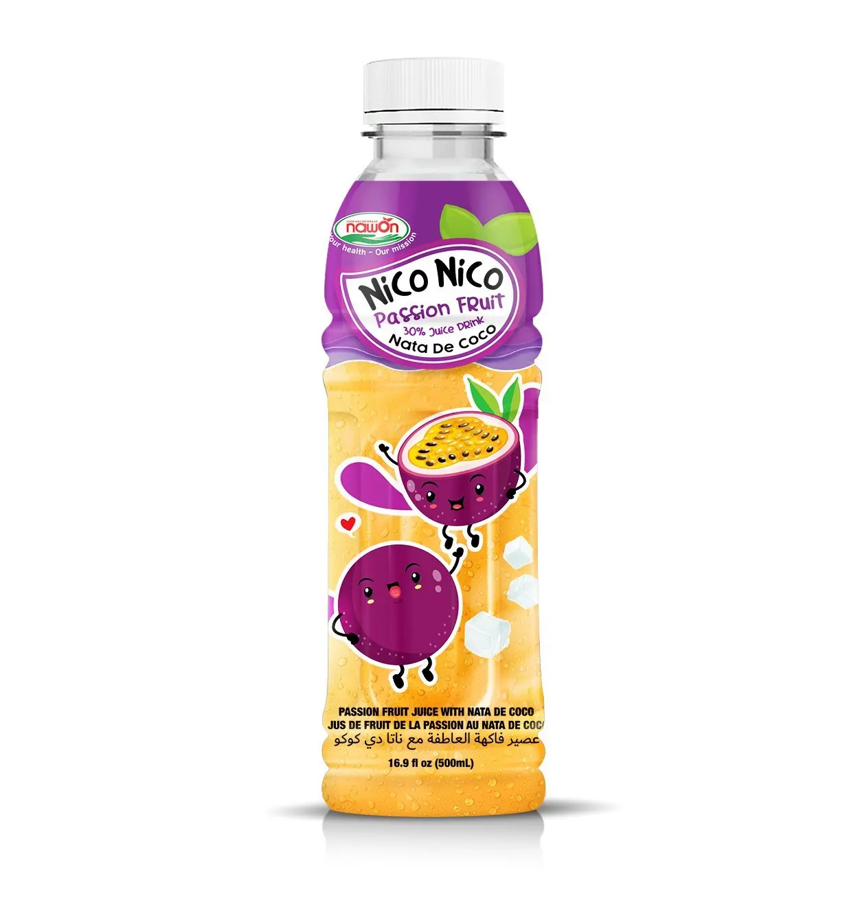 Wholesale Fruit Drinks Nico Nico - Mixed Fruit Juice with Nata De Coco 500ml PET Bottle Vietnam Exotic Halal Drinks Manufacturer