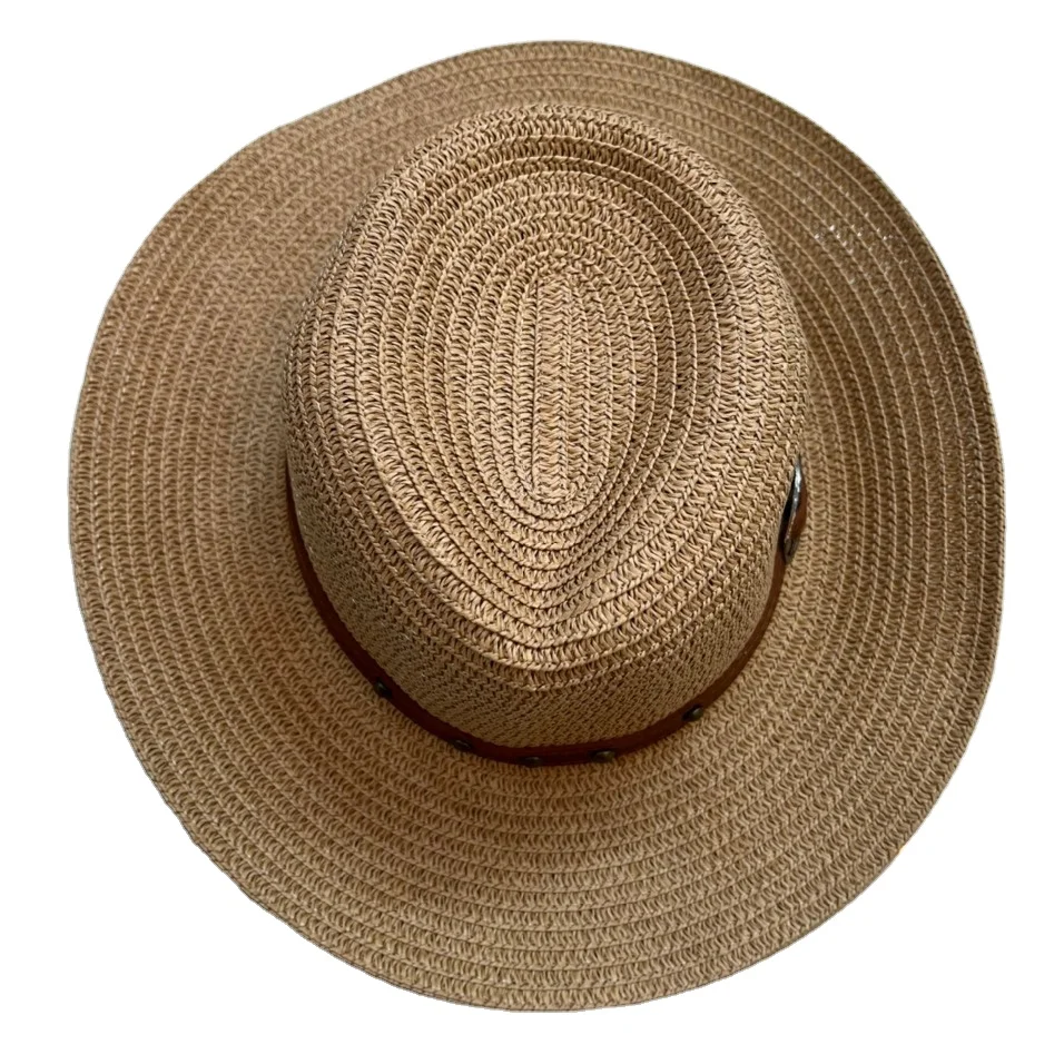 The Straw Hat Style With Pattern Wholesale summer wide brim sun hat straw