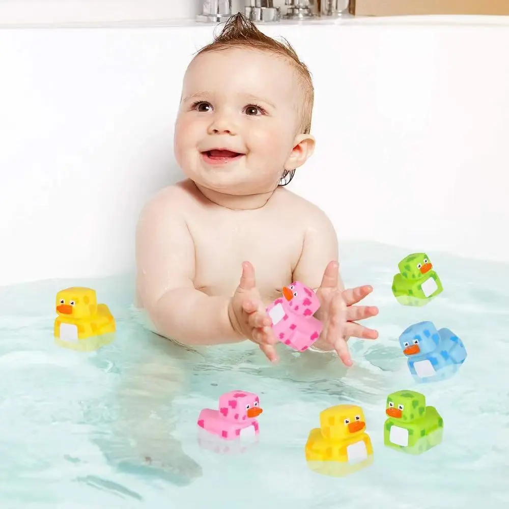 Factory direct eco-friendly material safety pvc square machine duck play water blue rubber duck floating bath tub toys