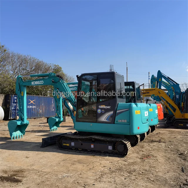 Advanced operating control system Digger Used Low fuel consumption Shanghai used nearly new  Kobelco SK60 excavator