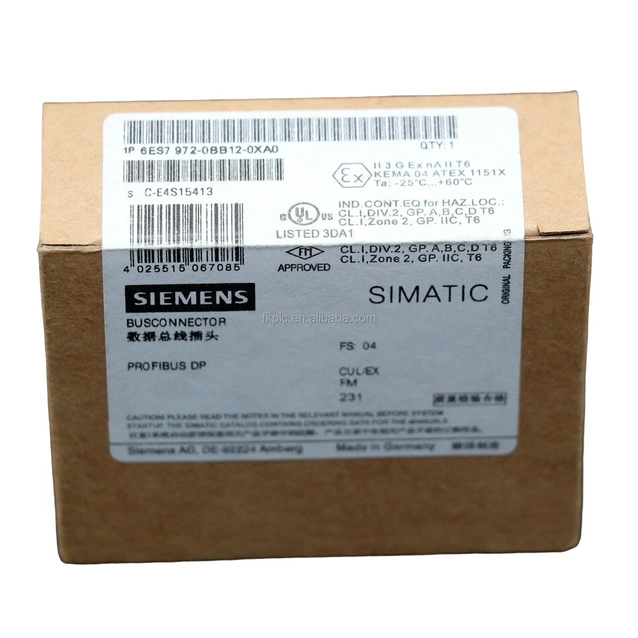 6ES7972-0BB12-0XA0 Siemens SIMATIC PROFIBUS DP Bus Connector