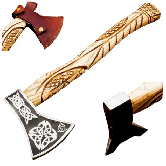 Стальной топор D2 ручной работы с ручкой из дерева, новая модель