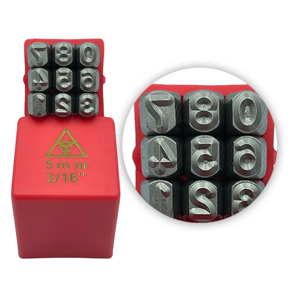 Wholesale price 9pcs 5mm number metal stamp die punch mold set