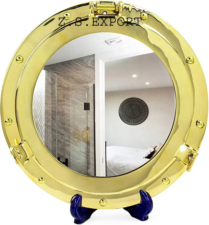 Vintage Nautical brass porthole Mirror Luxury Brass wall mirror Premium Vintage Antique  Rustic Polished Aluminium Black Porthor