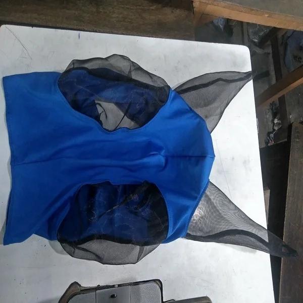 Red Black White Horse fly bonnet Elastic Veil With soft mesh Hood protects eyes ears full visibility fly veil Tack Shop Online