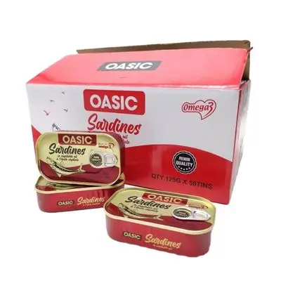 Hot Sale Delicious Canned Sardine 125g Sardines Tomato Sauce Vegetable Oil Canned Fish for Africa Market Canned Sardines Fish