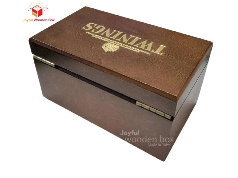 Elegant custom Wooden  presentation organizer, storage  box 2 compartment  for tea bags / small item