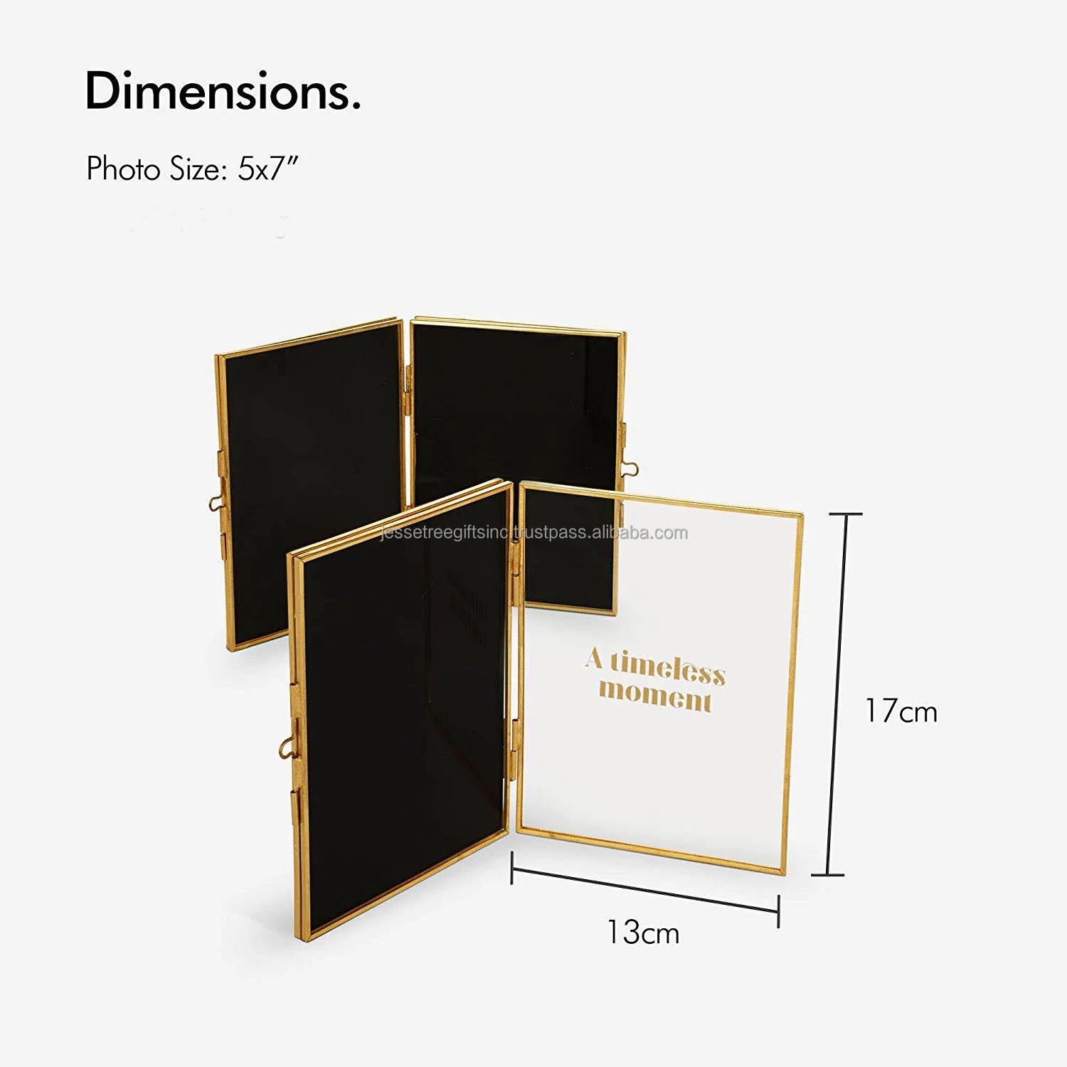 Metal & Glass Tabletop Photo Frame With Shiny Golden Plating Finishing Fancy Plain Design Premium Quality For Home Decoration
