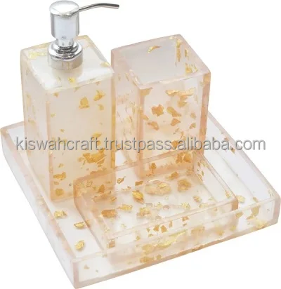 Luxury Bone Inlay Bathroom Set from KISWAH CRAFT Best Design Wood Soap Holder New Color Home Decor Accessories