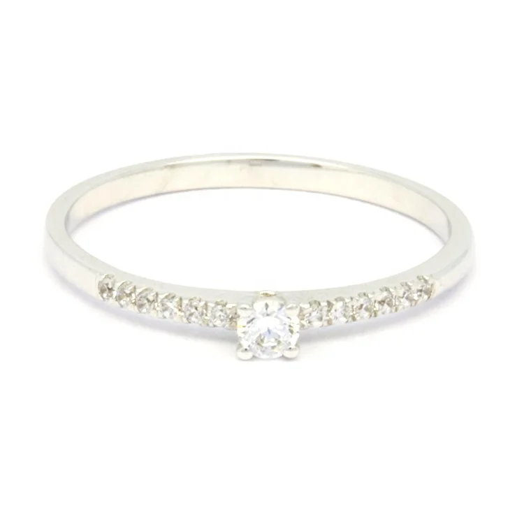 Fine Jewelry 18K 14K 9K White Gold Diamond Ring for women Light Weight Gold Finger Ring