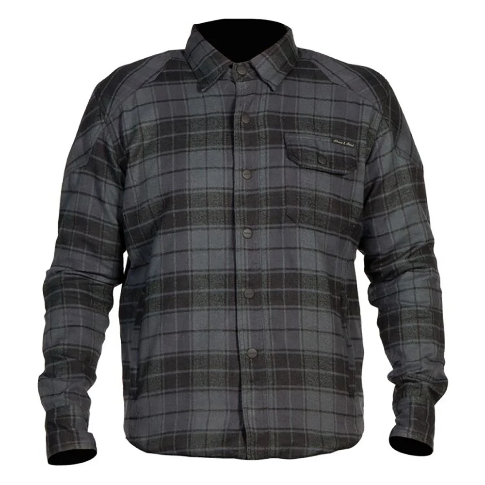 Motorcycle Flannel Shirt for Biker Men - CE Armor Protection with Multiple Pockets