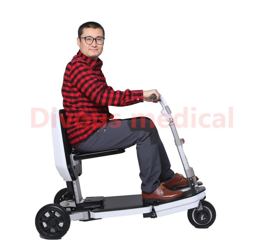 Folding 3-Wheel Travel Airplane Luggage Electric Mobility Scooter Tricycle For Erlerly And Disabed