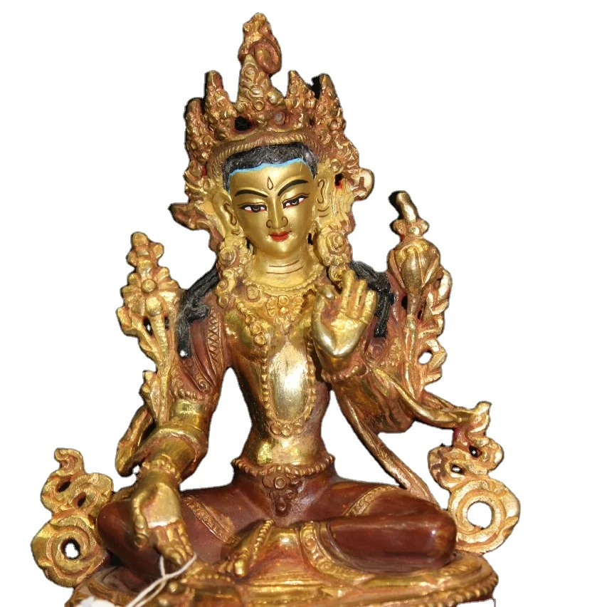Indoor Decorative  Brass Statue Bronze Nepal Handicraft Tara Figurine Top Quality Brass Religious Metal Art for Sale