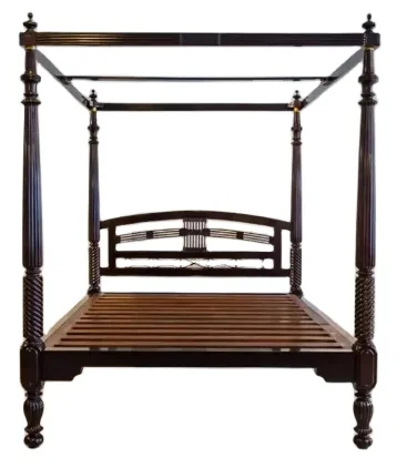 Wholesale High Quality Modern Luxury Vintage Royal Bed Furniture Bedroom American World Craft Bed Traditional Poster Wooden Bed