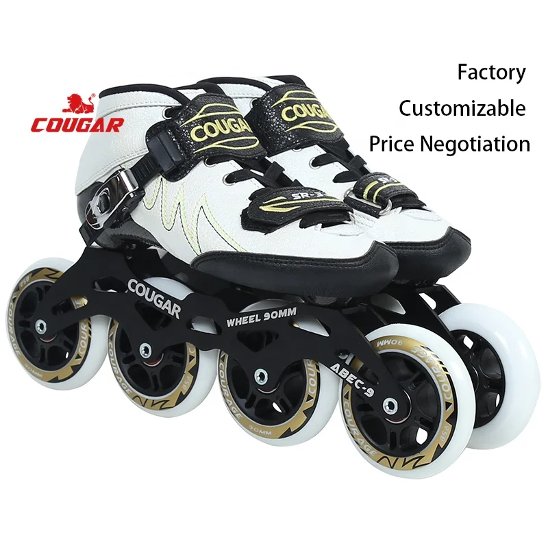 Factory Hot Sale Carbon Fiber Skates Shoes Sr3 Kids White Blue Color  Wholesale Inline Speed Skates Patines