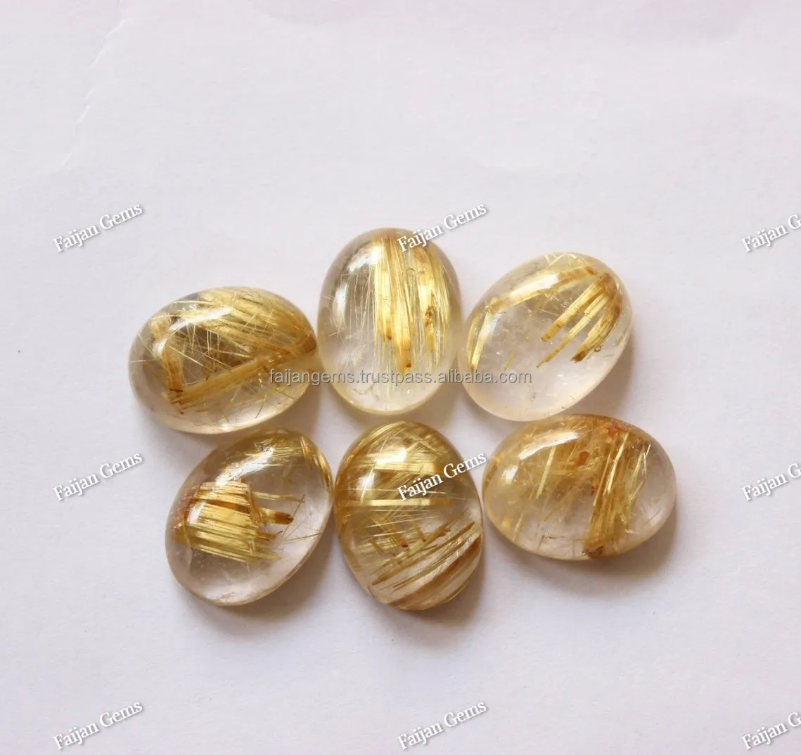 Натуральный Золотой Рутиловый Кварц драгоценный камень зеленый кабошон золотой оптовые поставки
