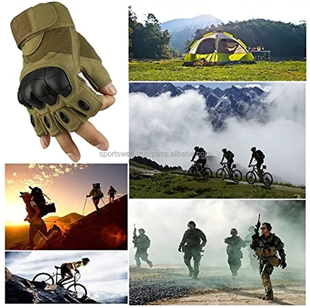 Half Finger Outdoor Gloves Finger less Gloves coyote for Riding Cycling Motorcycle Driving Gloves coyote