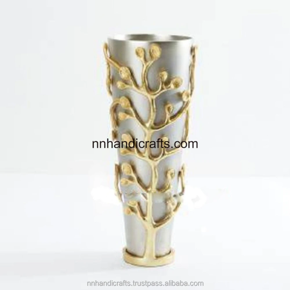 New Arrival Handmade Steel Metal Iron Brass Antique Doom Hammered Floor Vase Small Medium Big Tall Mini Large Table Vase For Bar