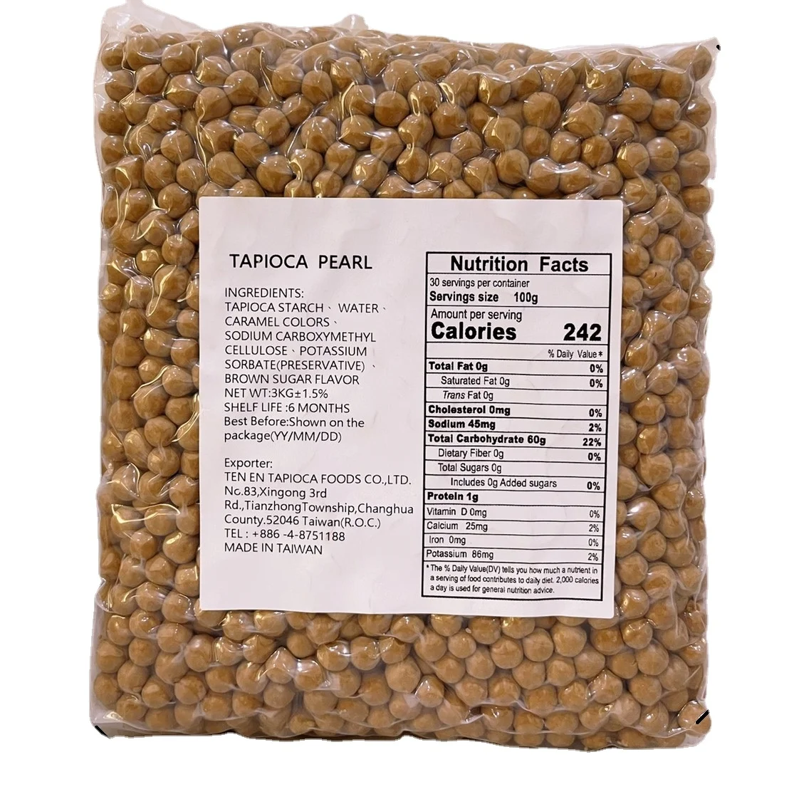 Китайский производитель, тайваньский пузырьковый чай Tapioca, пузырьковый чай для магазина размером 7,5 мм-8,5 мм