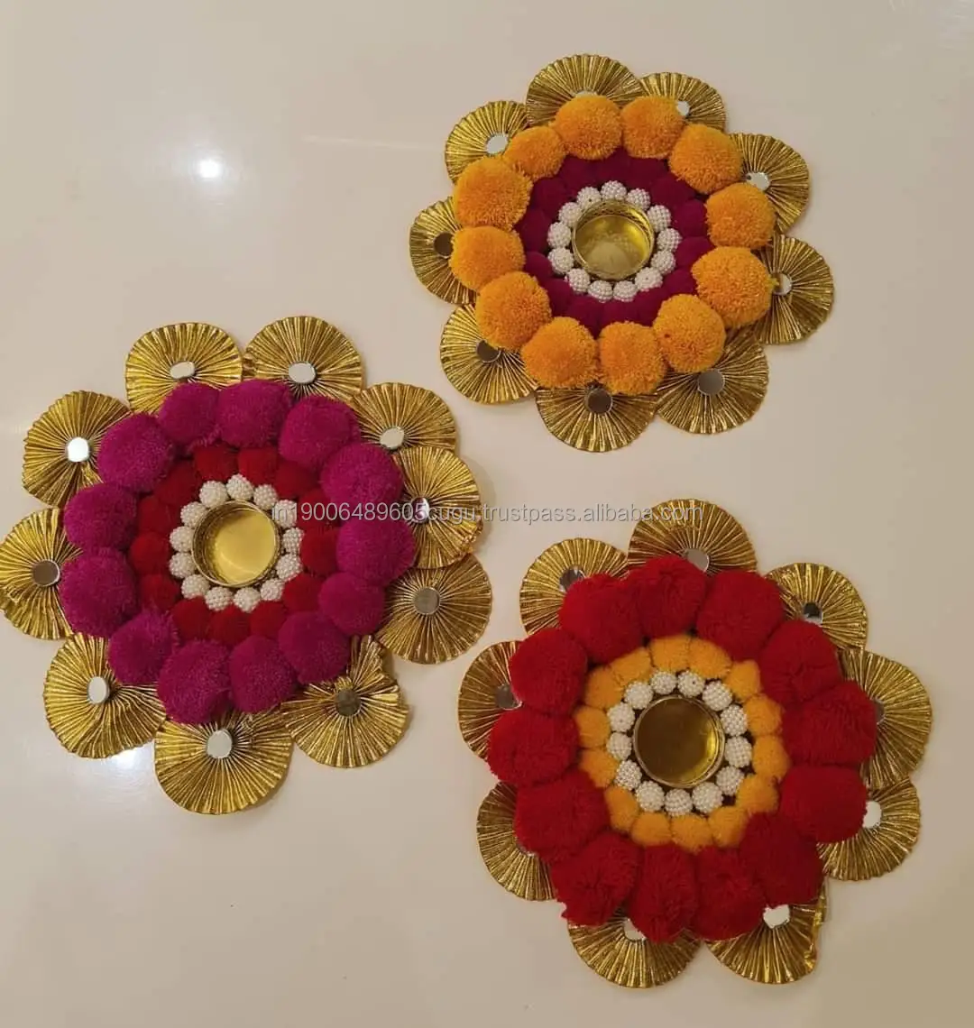 Красивый металлический подсвечник ручной работы круглой формы с искусственным цветком чайным свечом для украшения