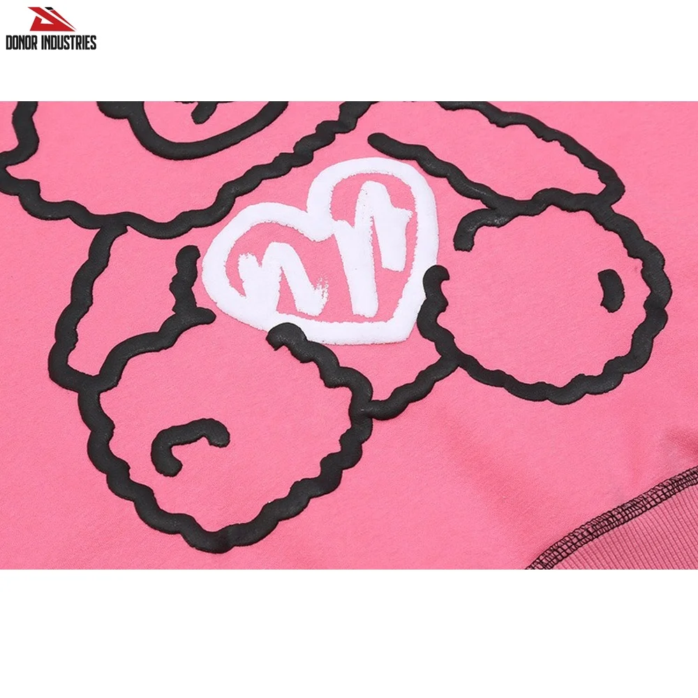 Wholesale Without Pockets Heavyweight Vintage Washed Custom Puff Print Hoodie High Quality Hooded Sweatshirts For Men And Women