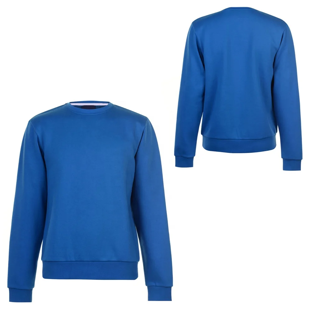 Wholesale Custom Crew Neck Sweatshirt | Blue Solid Color Plain Custom Design Uniform Sweat Shirt | High Quality Men Sweat Shirt