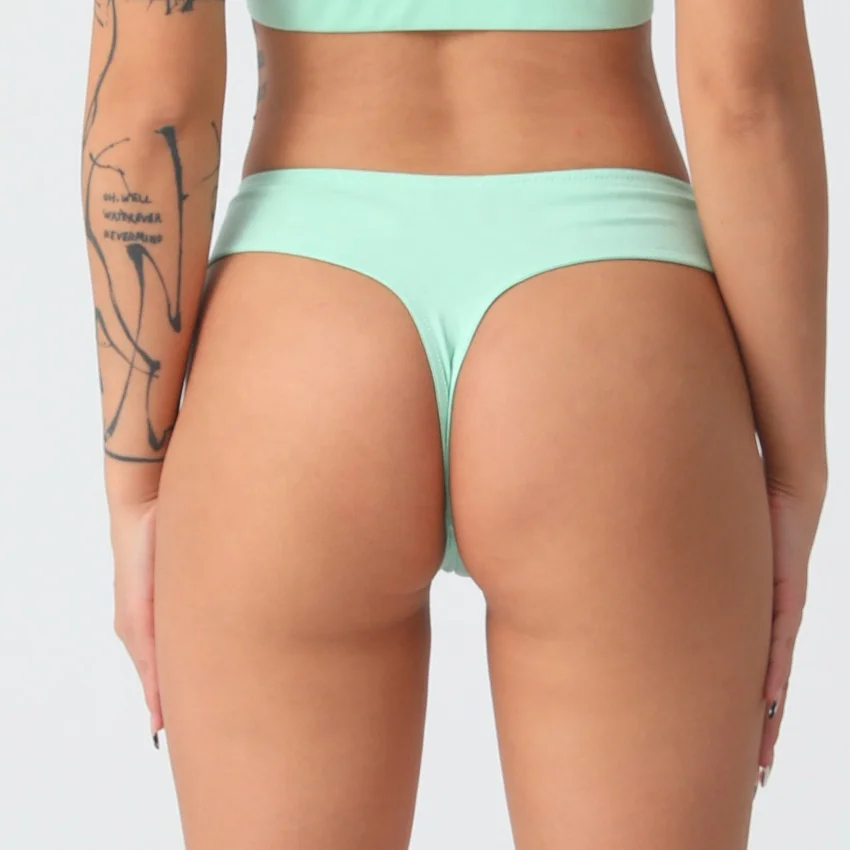 Intiflower P229 Wholesale Teen Girl Thongs Panties High Cut Underwear Lingerie Plain Cotton Thongs