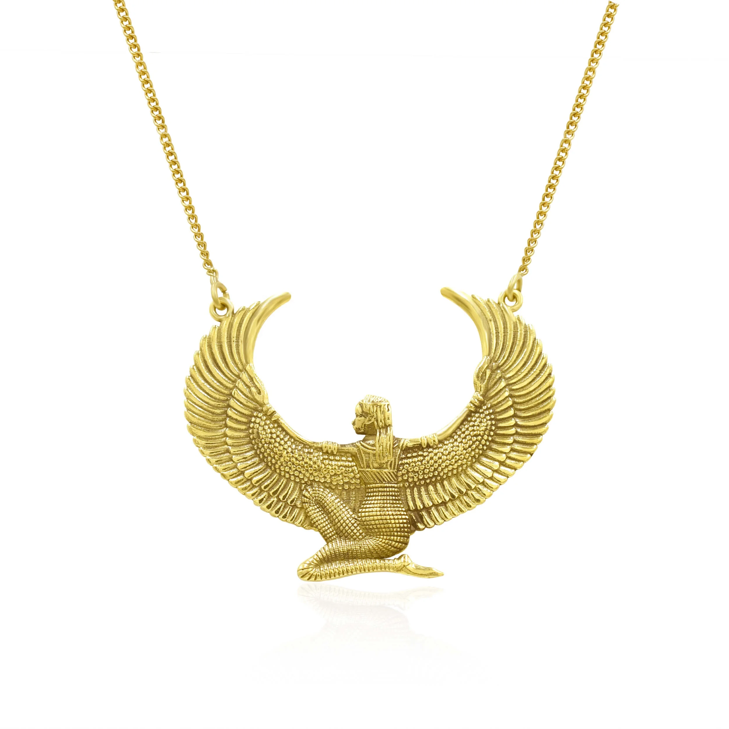 Gold brass necklace egyptian goddess pendant charm handmade fashion jewelry waterproof high finished chain pendant best gifts