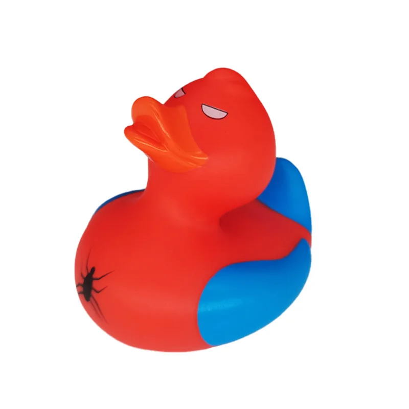 HOT SALE eco-friendly material safe  8-10cm Large Rubber Duck Bath Toys Creative Spider-Man Rubber Duck character rubber ducks