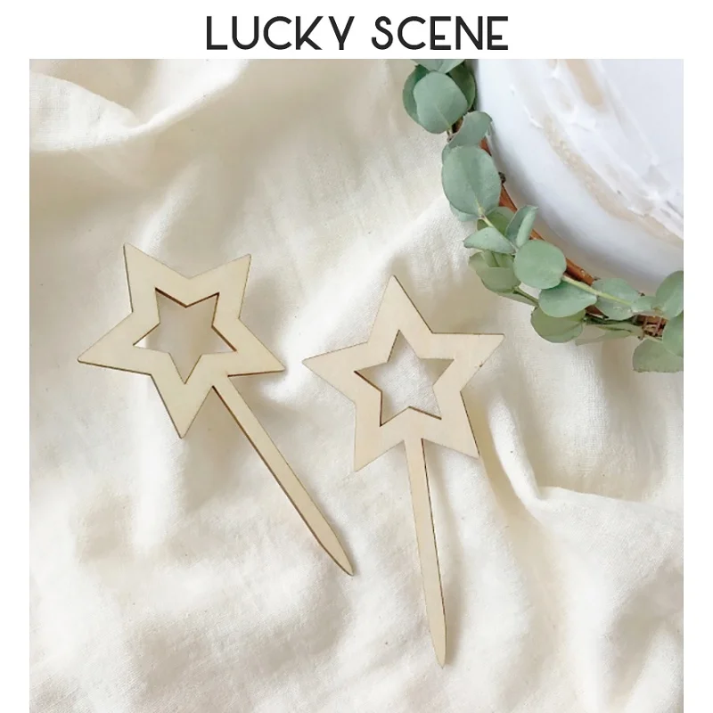 Japanese Style Wood Happy Birthday Rustic Laser Cut Cake Topper Birthday Number Decoration S00992