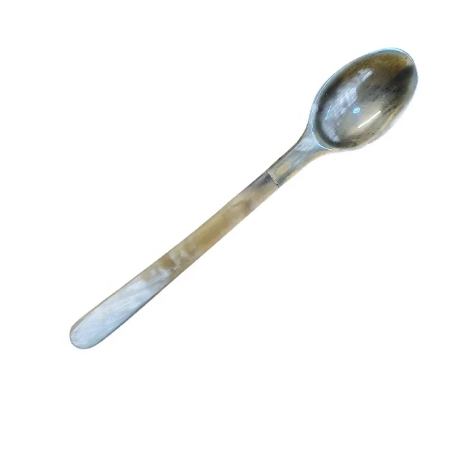 Best selling water buffalo horn spoon for caviar egg tea sugar salt and pepper tea and coffee from Vietcrafts